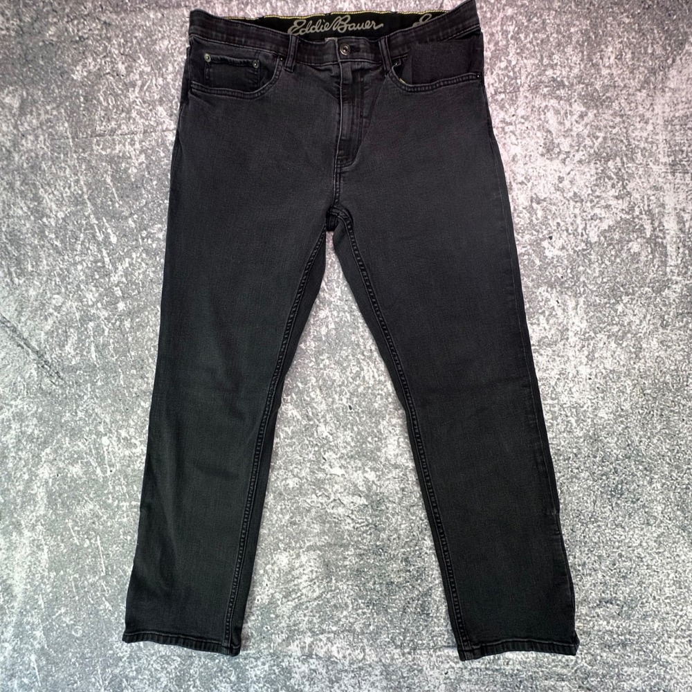 Eddie Bauer Jeans Mens 36x30 Straight Mid Rise Black EXCELLENT